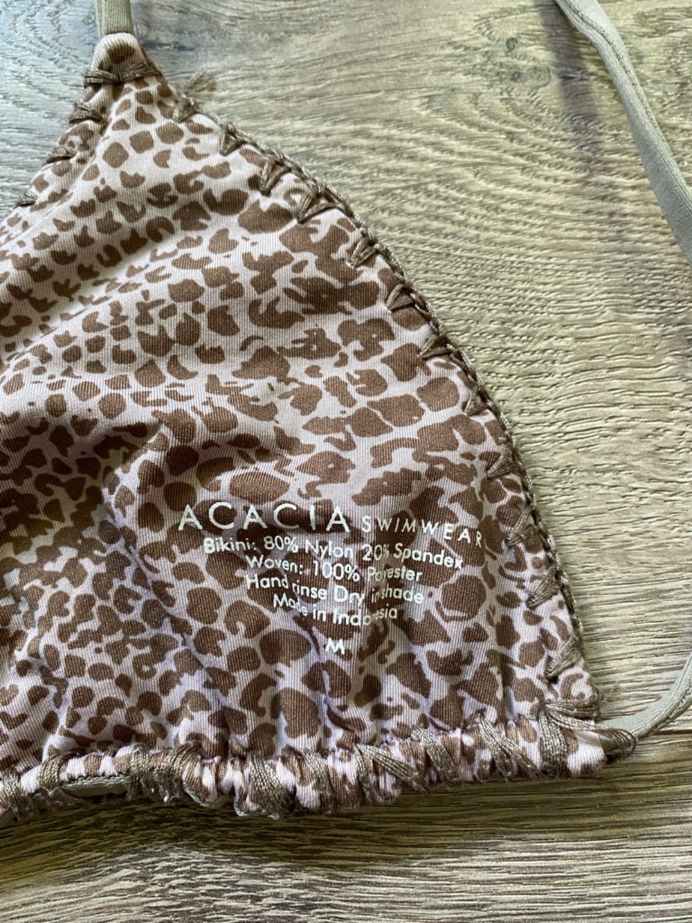 acacia swimwear dark gray crochet Triangle Bikini - Picture 3 of 3